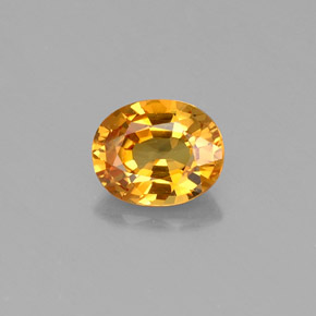 0.74캐럿 천연 골든 옐로우 사파이어, 타원형 컷, 6×4.8 mm, VVS