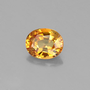0.74캐럿 천연 골든 옐로우 사파이어, 타원형 컷, 6×4.8 mm, VVS