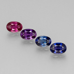 캐럿 천연 멀티컬러 사파이어 보석, 타원형 컷, 6×4.2 mm, VVS-VS