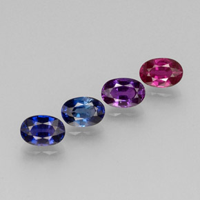 캐럿 천연 멀티컬러 사파이어 보석, 타원형 컷, 6×4.2 mm, VVS-VS