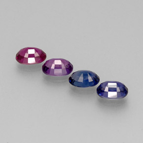 캐럿 천연 멀티컬러 사파이어 보석, 타원형 컷, 6×4.2 mm, VVS-VS