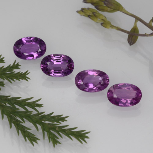 2.23캐럿 천연 Pinkish Grape  사파이어 보석, 타원형 컷, 6×4.1 mm, VVS-VS