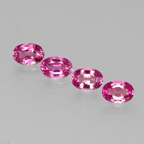 캐럿 천연 퍼플 핑크 사파이어 보석, 타원형 컷, 6.1×4.1 mm, VVS-VS