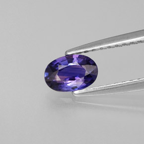 0.54캐럿 천연 블루 바이올렛 사파이어, 타원형 컷, 6×4.1 mm, VVS-VS