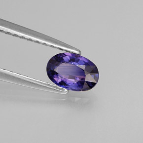 0.54캐럿 천연 블루 바이올렛 사파이어, 타원형 컷, 6×4.1 mm, VVS-VS
