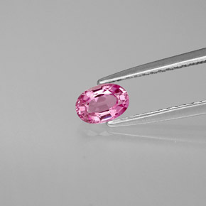 0.53캐럿 천연 핑크 사파이어, 타원형 컷, 5.7×4 mm, VVS