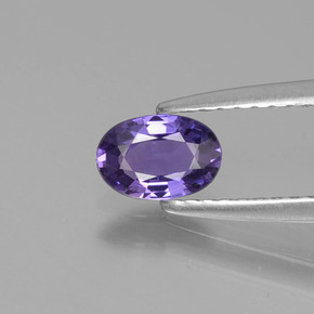 0.51캐럿 천연 블루 바이올렛 사파이어, 타원형 컷, 6×4.1 mm, VVS-VS