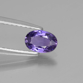 0.51캐럿 천연 블루 바이올렛 사파이어, 타원형 컷, 6×4.1 mm, VVS-VS
