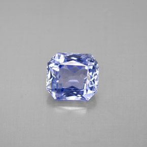2.44캐럿 천연 라이트 블루 사파이어, 에메랄드 컷, 7.7×6.9 mm, VS