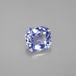 2.44캐럿 천연 라이트 블루 사파이어, 에메랄드 컷, 7.7×6.9 mm, VS