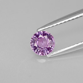 0.49캐럿 천연 바이올렛 사파이어, 라운드 컷, 4.89 mm, VVS-VS