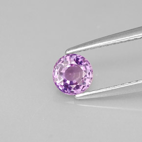 0.53캐럿 천연 바이올렛 사파이어, 라운드 컷, 4.85 mm, VS