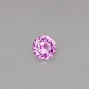 0.46캐럿 천연 핑크빛 퍼플 사파이어, 라운드 컷, 4.57 mm, VS
