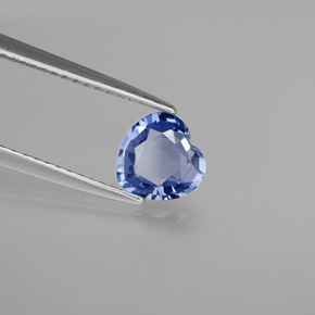 0.93캐럿 천연 블루 사파이어, 하트 모양, 6.4×6.4 mm, VVS-VS
