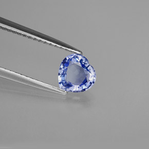 0.78캐럿 천연 블루 사파이어, 하트 모양, 6×5.9 mm, VVS-VS
