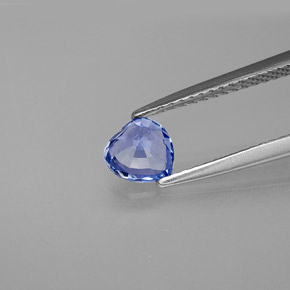 0.71캐럿 천연 바이올렛 블루 사파이어, 하트 모양, 5.7×5.6 mm, VVS-VS