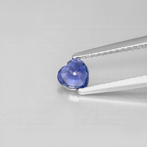 0.44캐럿 천연 블루 사파이어, 하트 모양, 4.6×4.4 mm, VS