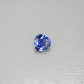 0.37캐럿 천연 블루 사파이어, 하트 모양, 4.4×4.4 mm, VS