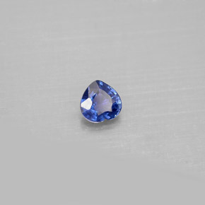 0.37캐럿 천연 블루 사파이어, 하트 모양, 4.4×4.4 mm, VS