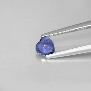 0.37캐럿 천연 블루 사파이어, 하트 모양, 4.4×4.4 mm, VS