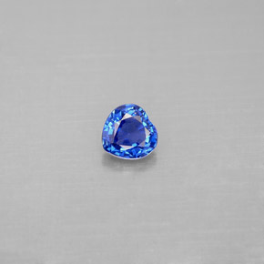 0.43캐럿 천연 블루 사파이어, 하트 모양, 4.5×4.4 mm, VS