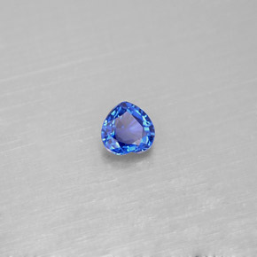0.43캐럿 천연 블루 사파이어, 하트 모양, 4.5×4.4 mm, VS