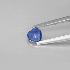 0.43캐럿 천연 블루 사파이어, 하트 모양, 4.5×4.4 mm, VS