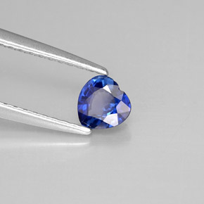 0.44캐럿 천연 블루 사파이어, 하트 모양, 4.5×4.5 mm, VS