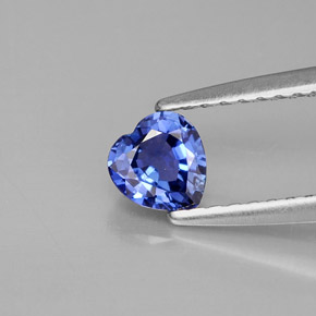 0.44캐럿 천연 블루 사파이어, 하트 모양, 4.7×4.5 mm, VS