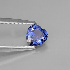 0.44캐럿 천연 블루 사파이어, 하트 모양, 4.7×4.5 mm, VS
