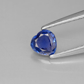 0.36캐럿 천연 블루 사파이어, 하트 모양, 4.5×4.4 mm, VS