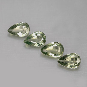 캐럿 천연 그린 사파이어 보석, 배 모양, 6.2×4.1 mm, VS