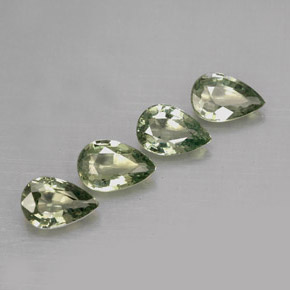 캐럿 천연 그린 사파이어 보석, 배 모양, 6.2×4.1 mm, VS