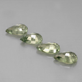 캐럿 천연 그린 사파이어 보석, 배 모양, 6.2×4.1 mm, VS