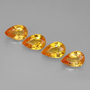캐럿 천연 골든 옐로우 사파이어 보석, 배 모양, 6×3.9 mm, VS