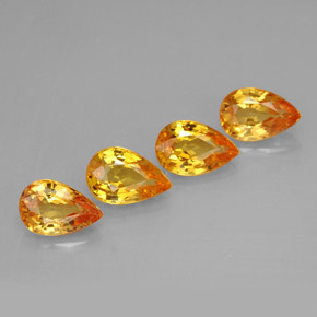 캐럿 천연 골든 옐로우 사파이어 보석, 배 모양, 6×3.9 mm, VS