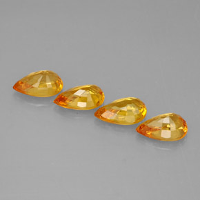 캐럿 천연 골든 옐로우 사파이어 보석, 배 모양, 6×3.9 mm, VS