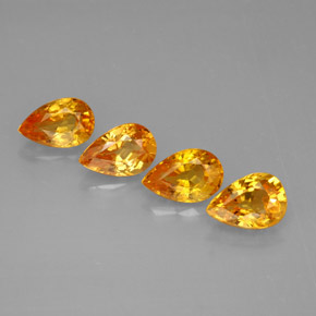 캐럿 천연 골든 옐로우 사파이어 보석, 배 모양, 5.8×3.7 mm, VS