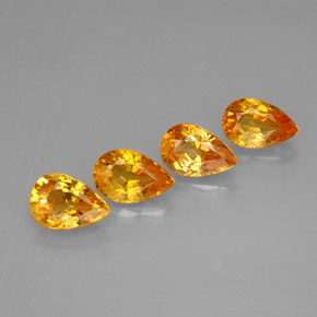 캐럿 천연 골든 옐로우 사파이어 보석, 배 모양, 5.8×3.7 mm, VS