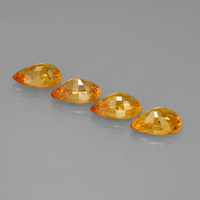 캐럿 천연 골든 옐로우 사파이어 보석, 배 모양, 5.8×3.7 mm, VS