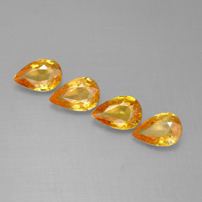 캐럿 천연 골든 옐로우 사파이어 보석, 배 모양, 6×4 mm, VS