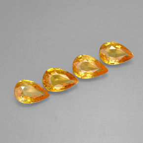 캐럿 천연 골든 옐로우 사파이어 보석, 배 모양, 6×4 mm, VS