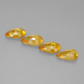캐럿 천연 골든 옐로우 사파이어 보석, 배 모양, 6×4 mm, VS