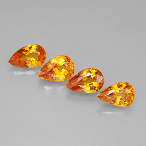 캐럿 천연 골든 옐로우 사파이어 보석, 배 모양, 5.9×4.1 mm, VS