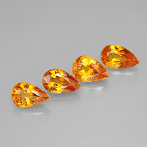 캐럿 천연 골든 옐로우 사파이어 보석, 배 모양, 5.9×4.1 mm, VS