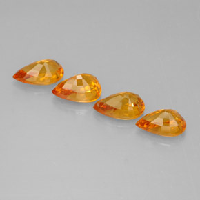 캐럿 천연 골든 옐로우 사파이어 보석, 배 모양, 5.9×4.1 mm, VS