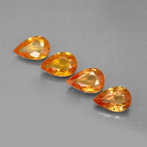 캐럿 천연 옐로우 오렌지 사파이어 보석, 배 모양, 6.1×4 mm, VS