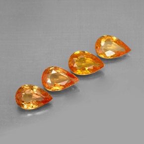 캐럿 천연 옐로우 오렌지 사파이어 보석, 배 모양, 6.1×4 mm, VS