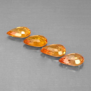 캐럿 천연 옐로우 오렌지 사파이어 보석, 배 모양, 6.1×4 mm, VS