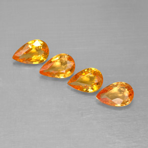 캐럿 천연 골든 옐로우 사파이어 보석, 배 모양, 6×4 mm, VS